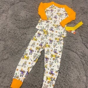 Disney Orange Raglan Halloween Character Pajama Set